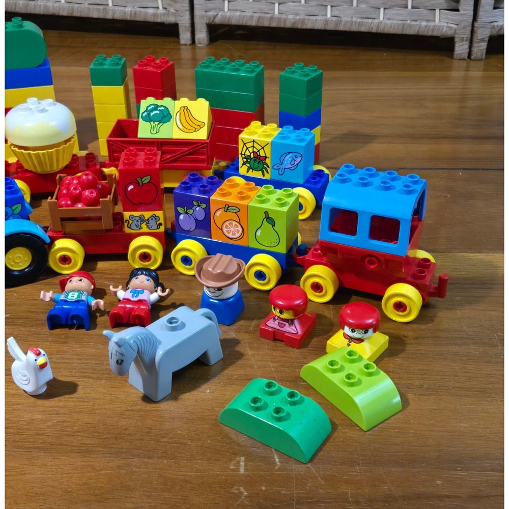 LEGO Duplo Mixed Lot Farm Train Tractor Figures Animals Building Blocks Set - Picture 4 of 5